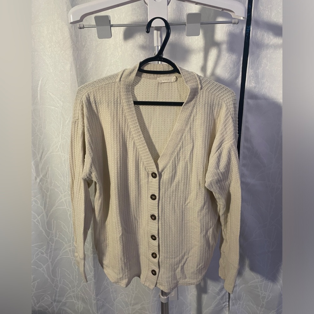 Cream Button Down Cardigan